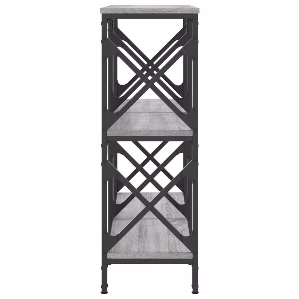 Berkfield Home Console Table in Grey Sonoma, W/D/H: 100 x 28 x 80.5 cm – 4