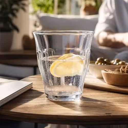Argon Tableware Set of 12 Transparent Geometric Fluted Glass Espresso Tumblers, 100 ml – 5