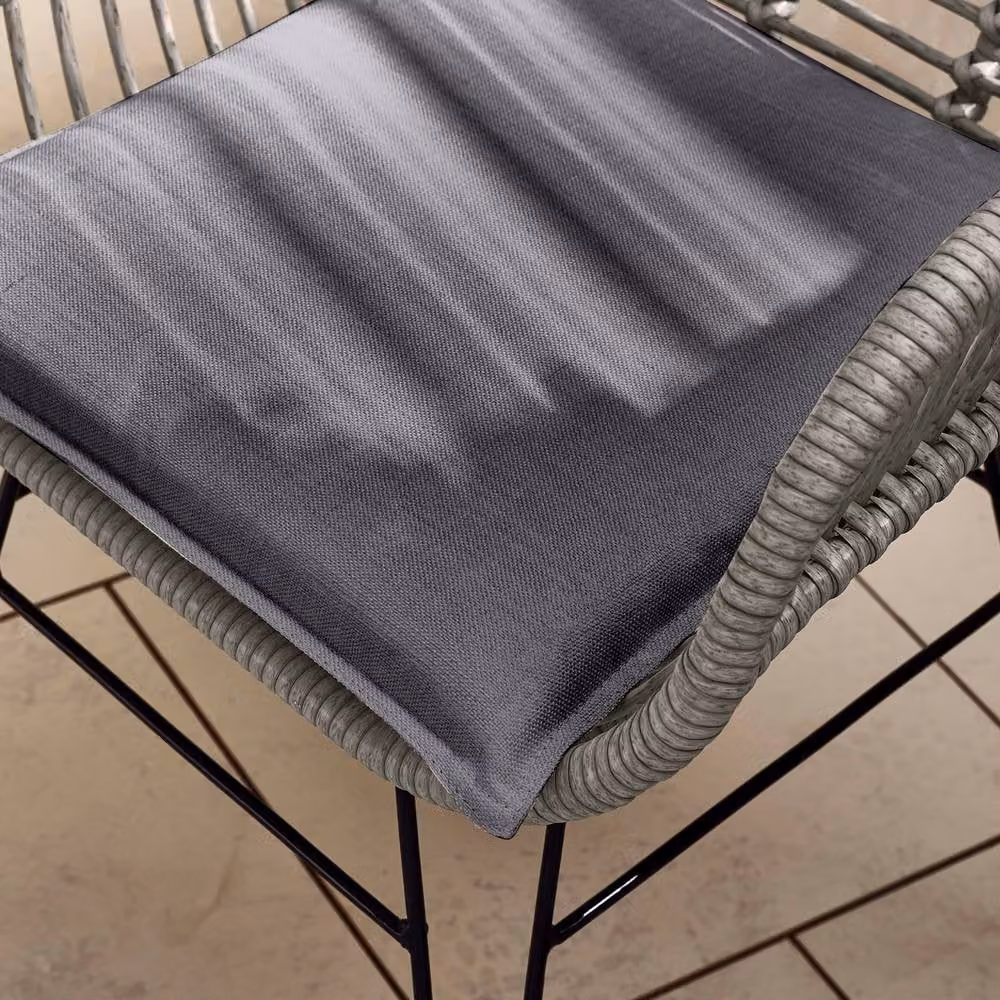 FurnitureboxUK Belize Grey Rattan 2 Seat Outdoor Garden Bistro Set with Glass Top and Black Metal Hairpin Legs – 3