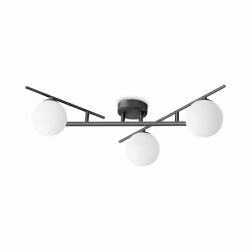 Ideal Lux Atlas 3 Light Globe Ceiling Light in Black