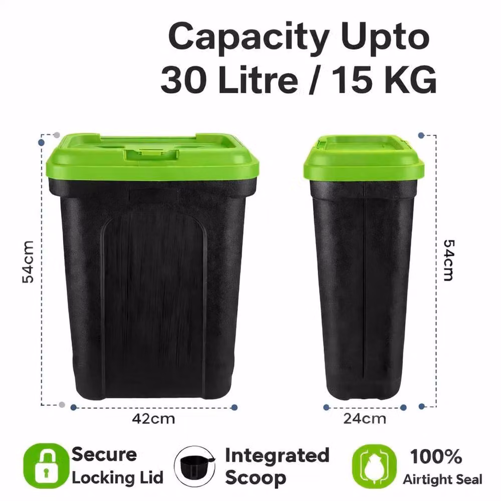 FLAVORA Black Plastic Pet Food Storage Container for Dogs and Cats, W/D/H: 100 x 15 x 54 cm – 2