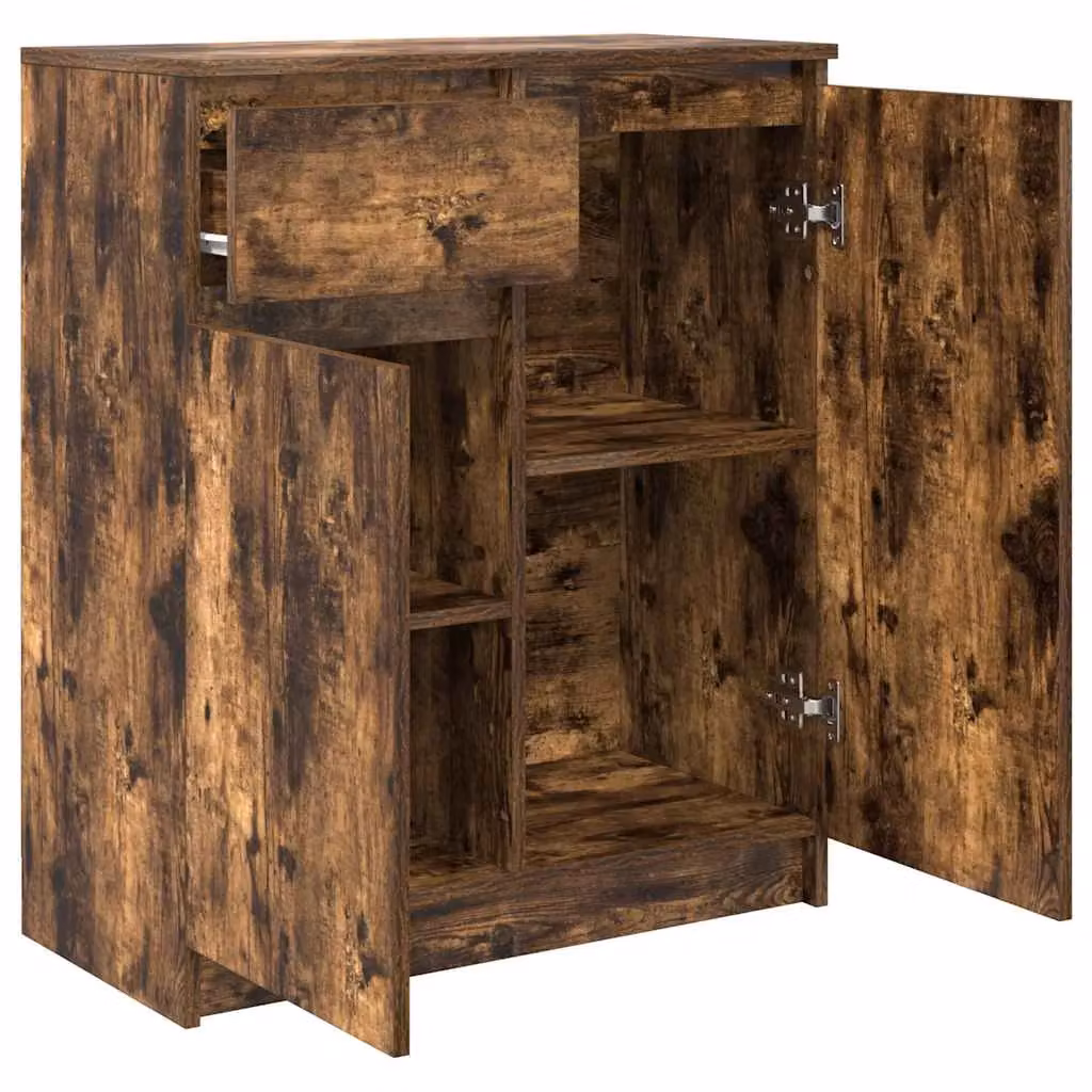 Berkfield Home Smoked Oak Sideboard with Drawer in Brown, W/D/H: 71 x 35 x 84 cm – 3