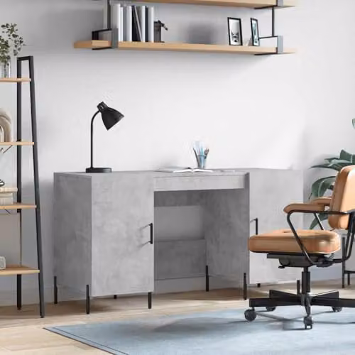 vidaXL Industrial Desk in Grey with Composite and Metal Construction, W/D/H: 140 x 50 x 75 cm – 2