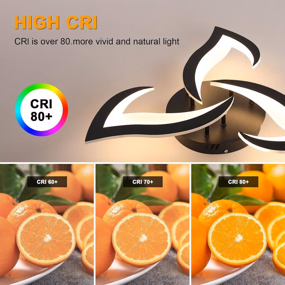 Goeco Modern Petal Design LED Ceiling Light in Black, 36W, 3000K, Diameter: 58 cm – 6