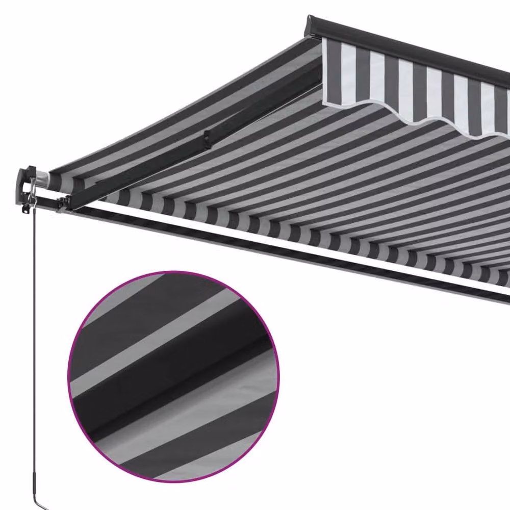 Berkfield Home Manual Retractable Aluminium Awning with Crank in Anthracite, White and Black, W: 500 cm, D: 300 cm – 3