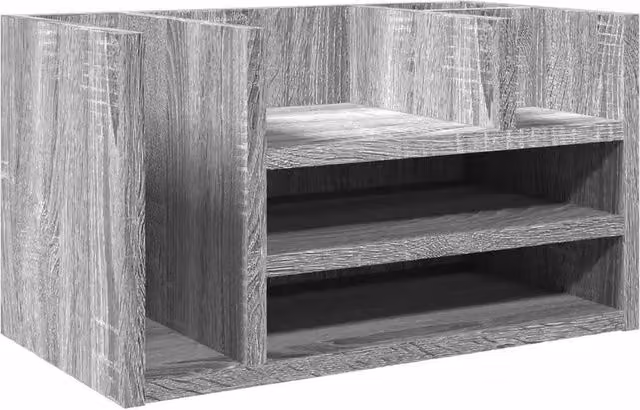 Kelvenix Sonoma Grey Wood Desk Organiser W: 44.5 cm, D: 24 cm, H: 25 cm – 1