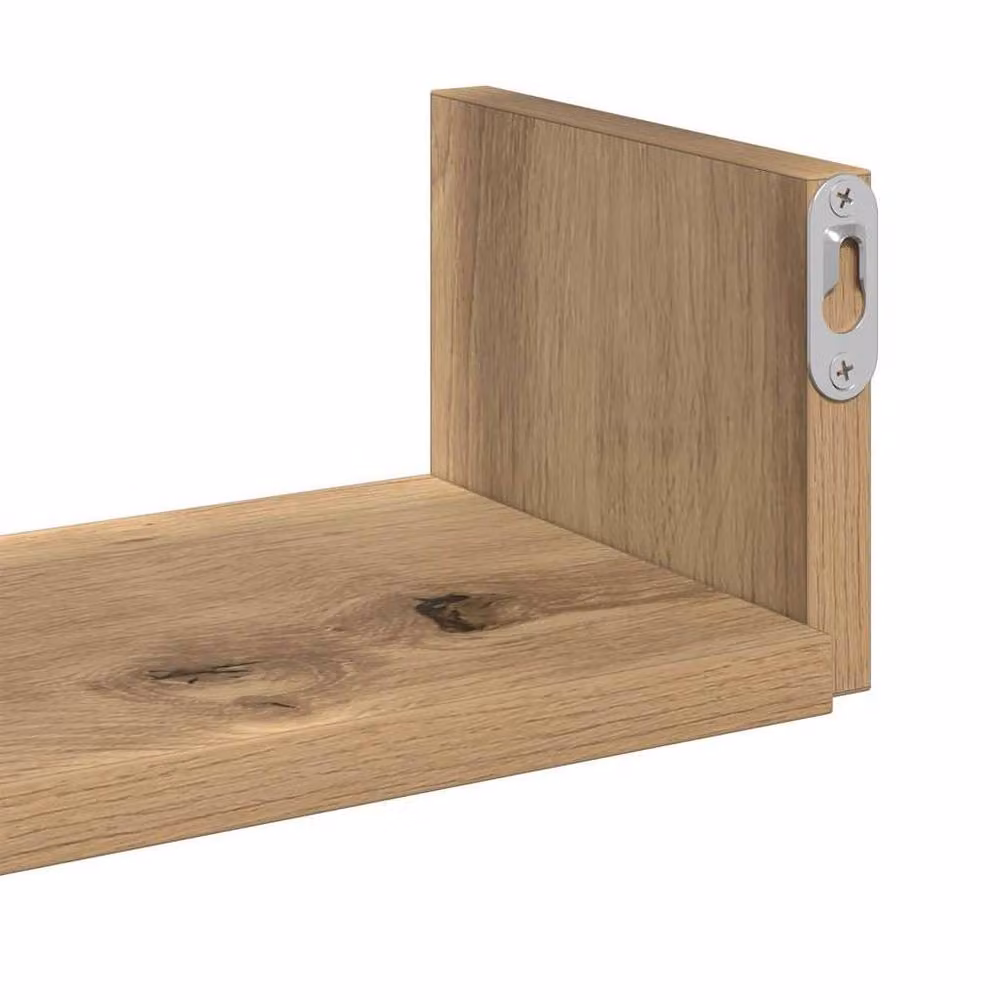 Berkfield Home Artisan Oak Decorative Wall Shelves, 3 Piece Set in Brown – 2