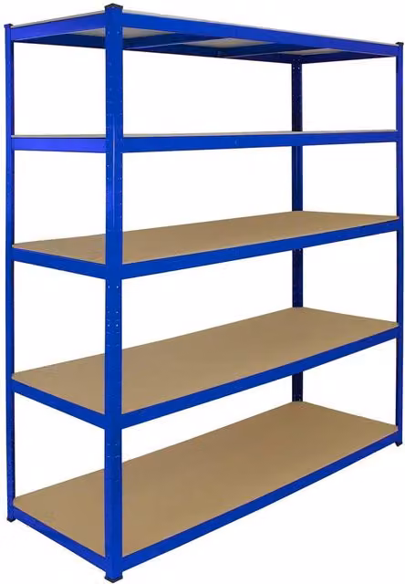 Monstershop T-Rax Extra Wide Freestanding Storage Shelves, Blue, H 180 x W 160 x D 60 cm