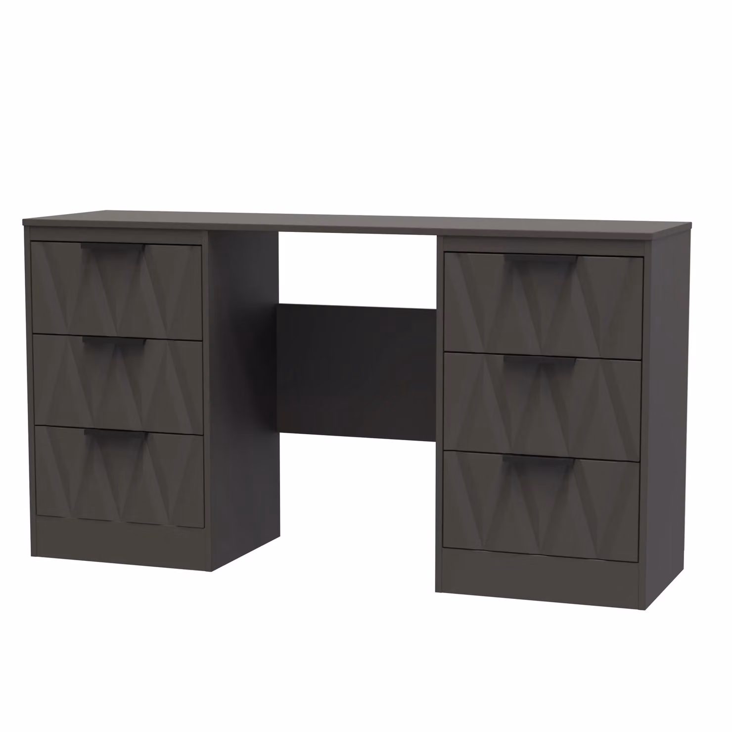 Ready Assembled 2 U Washington 6 Drawer Kneehole Desk in Dark Grey – 2