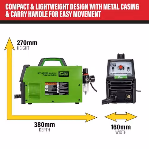 SIP HG250 Inverter Plasma Cutter 25A Green Benchtop Metal Cutting Machine – 5