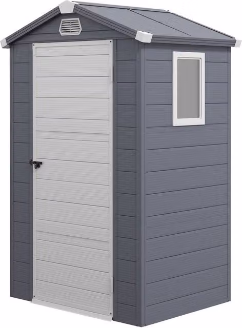 Rolipo Grey Plastic Garden Shed with Aluminium Frame – 1