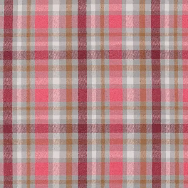 Terrys Checked Country House Cotton Fabric in Fuchsia Pink and Multicolour