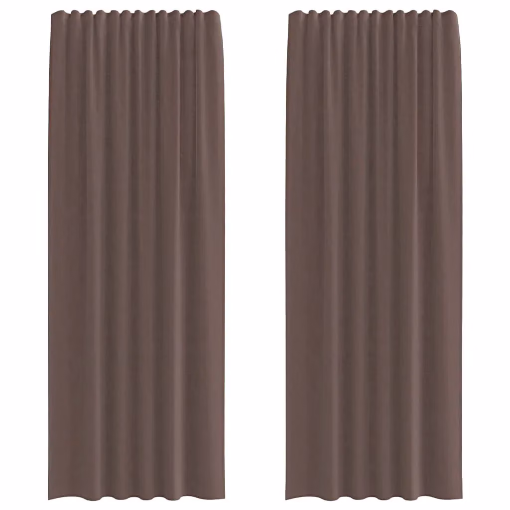 Berkfield Home Brown Transparent Voile Fabric Curtains with Rod Pockets, 2 Pack, W: 140 cm, H: 260 cm – 2