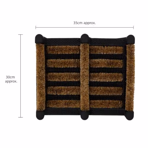 JVL Nimbus Rubber and Coir Boot Scraper Mat, Brown and Beige, W/D: 30 x 35 cm – 3