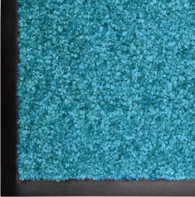 Berkfield Home Washable Non-Slip Pliable Doormat in Aqua Turquoise, W: 120 cm, D: 90 cm