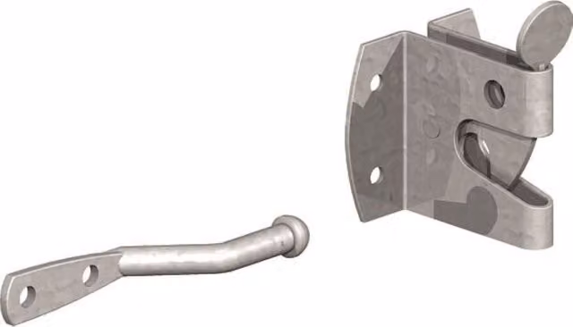 GateMate Galvanised Automatic Gate Catch - Silver
