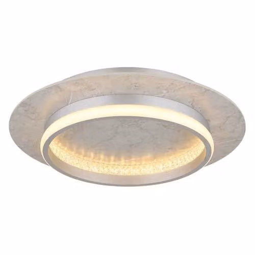 Netlighting Mary Semi Ceiling Light Silver with Crystal, Dimmable LED and Remote Control, Diameter: 40 cm – 1