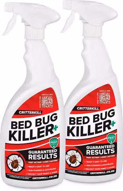 CritterKill Bed Bug Killer Spray, 1L, White
