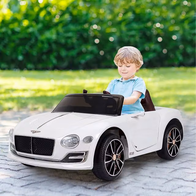 HOMCOM Bentley Licensed 12V Kids Electric Ride On Car with Remote Control, White