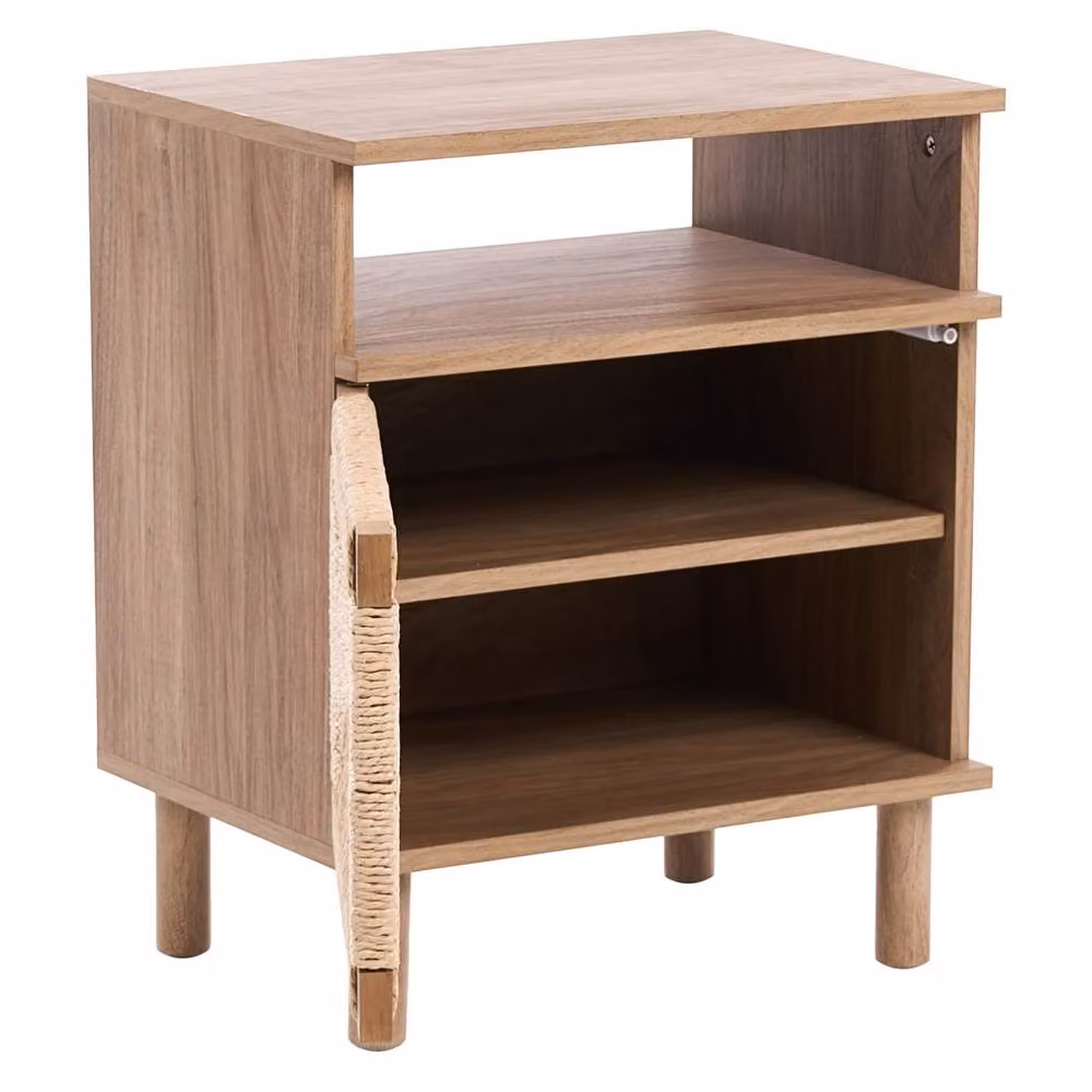 Wyld Haus Boho Bedside Table in Brown with Pine Wood and MDF – 4