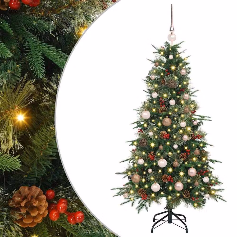 Berkfield Home Elegant Artificial Hinged Christmas Tree in Green, Height: 150 cm – 3