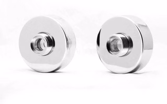 Nes Home Round Metal Bathroom Bar Shower Fitting Kit with S-union Reducer and Concealing Plates in Chrome Silver