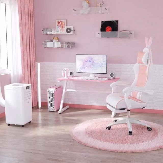 Chilli Seating Bunny Gaming Chair in Pink with Footrest and Headrest for Children