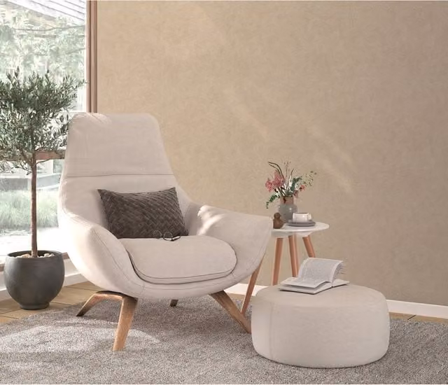 Elle Decoration Velvet Mist Abstract Embossed Pre-pasted Vinyl Wallpaper in Blue and Beige