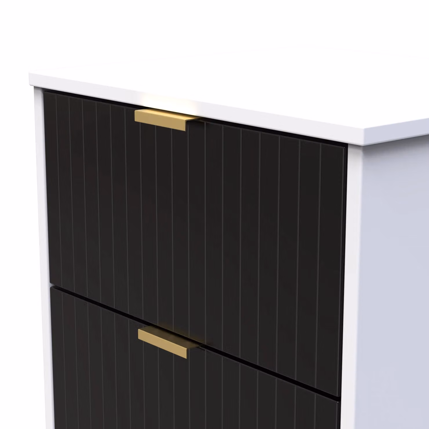 Ready Assembled 2 U Denver 2 Drawer Bedside Cabinet in Black – 3