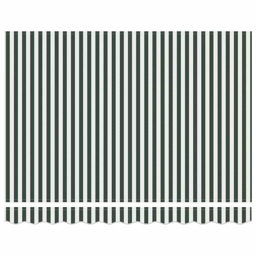 Berkfield Home Manual Retractable Wall-Mounted Awning in Green and White, W: 300 cm, D: 250 cm – 3