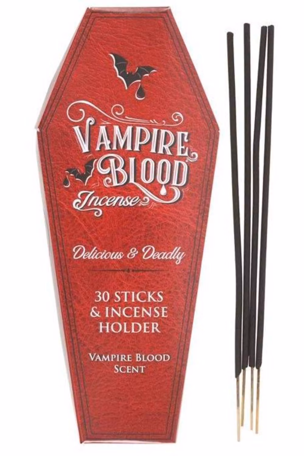 KDMD Vampire Blood Incense Sticks and Coffin Holder Set in Red and Black – 5