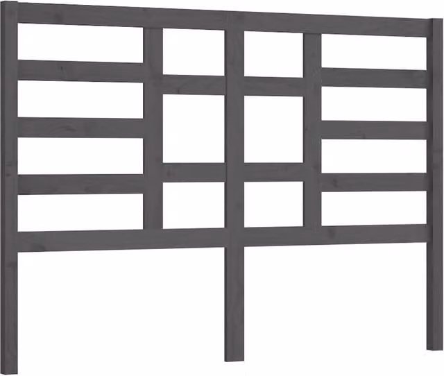 Berkfield Home Grey Rustic Solid Pine Wood Bed Headboard W: 126 cm, H: 104 cm, D: 4 cm – 1