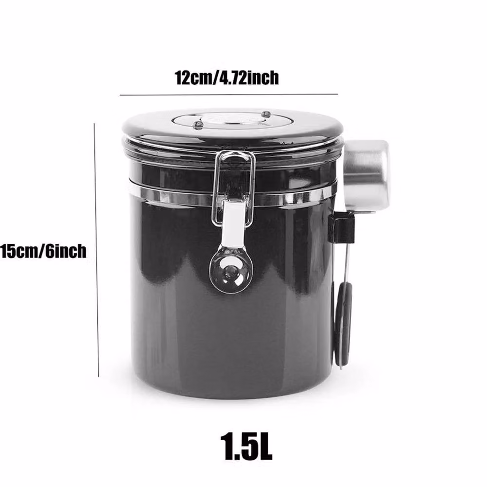 Nordara Airtight Stainless Steel Vacuum Coffee Bean Canister in Black – 2