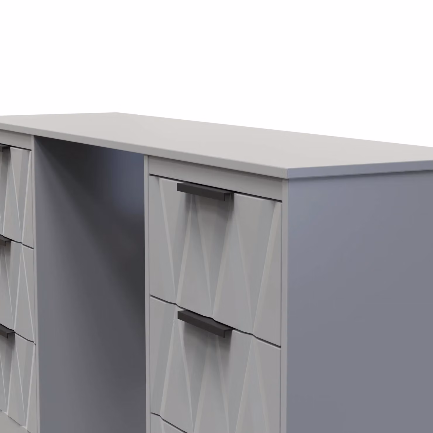 Ready Assembled 2 U Washington 6 Drawer Kneehole Desk in Grey – 3