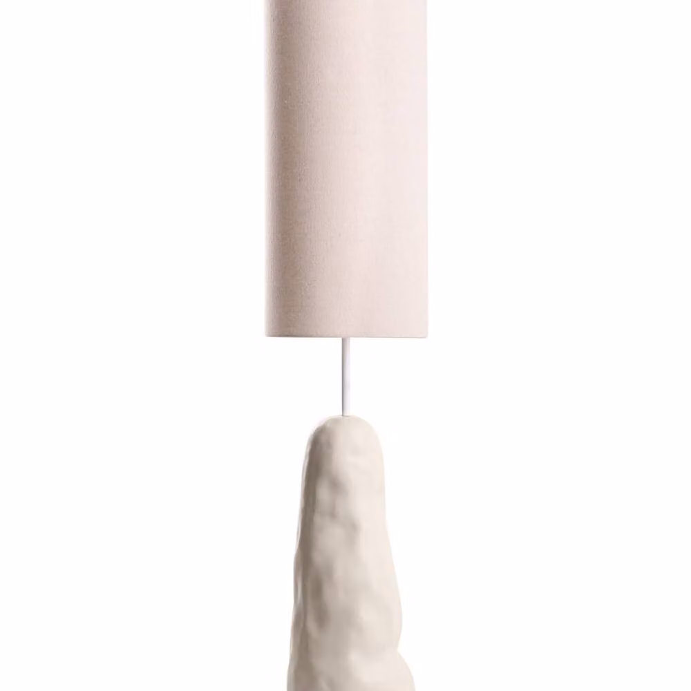 Wyld and Coco Beige Ceramic Floor Lamp with Adjustable Fabric Shade – 2