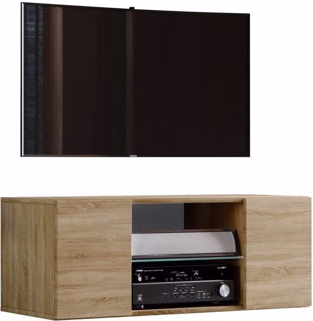 VCM Jusa Modern Wood TV Lowboard in Sand and Brown, W/D/H: 292 x 40 x 36 cm – 1