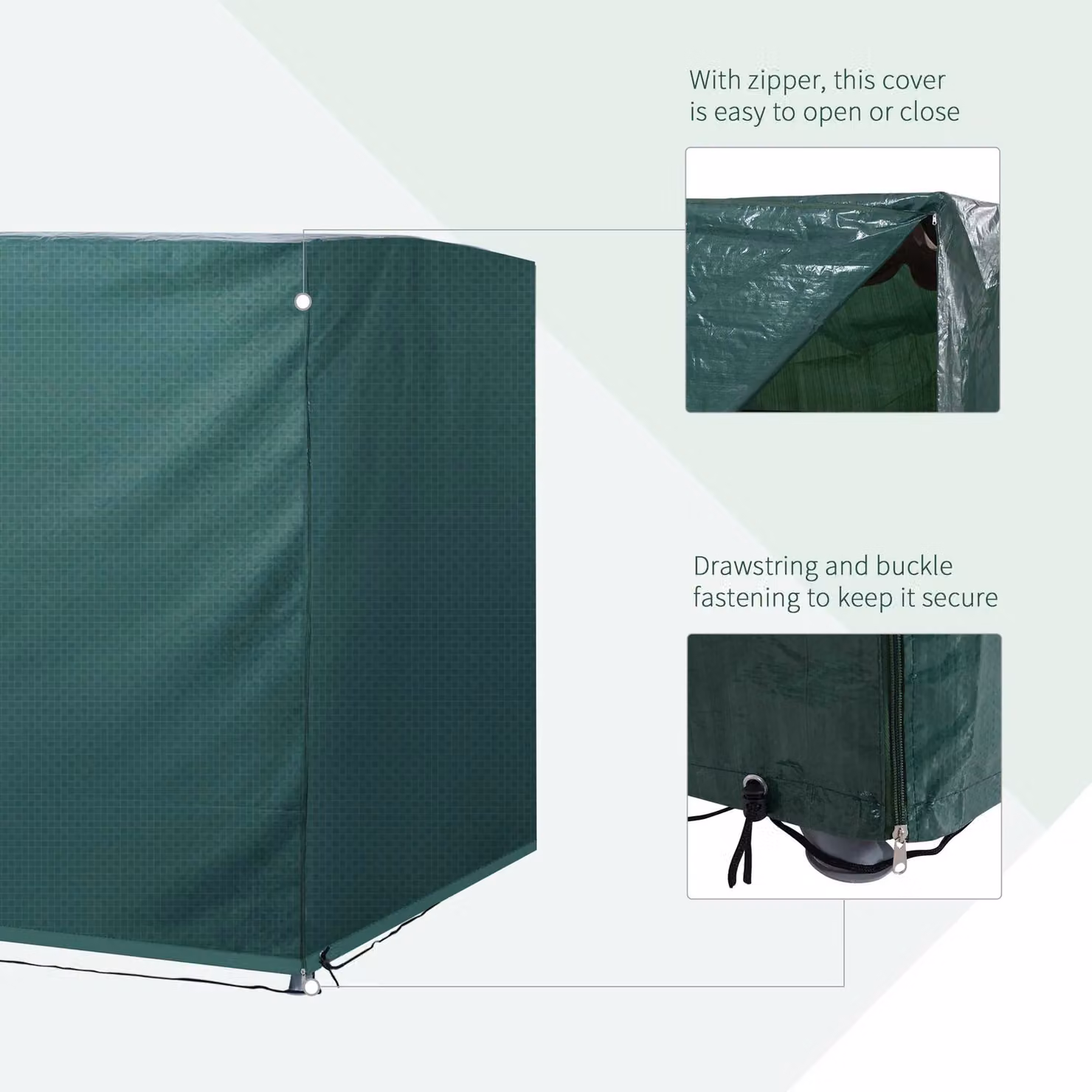 OUTSUNNY Patio Swing Chair Cover in Dark Green, W/D/H: 215 x 155 x 150 cm – 4