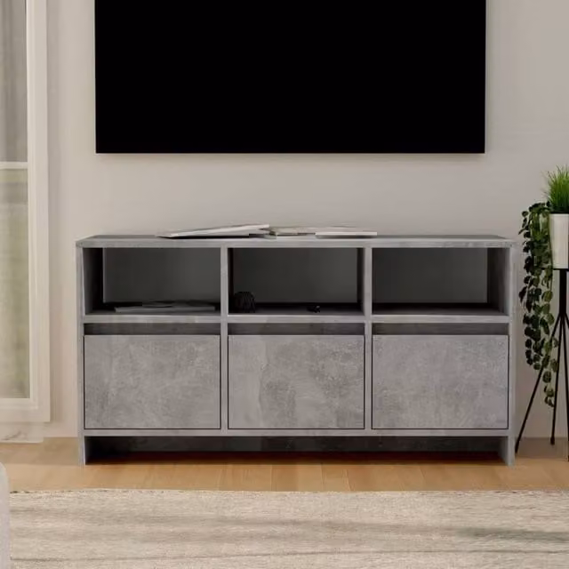 Berkfield Home Modern TV Cabinet in Concrete Grey, W: 102 cm, D: 37.5 cm, H: 52.5 cm – 1
