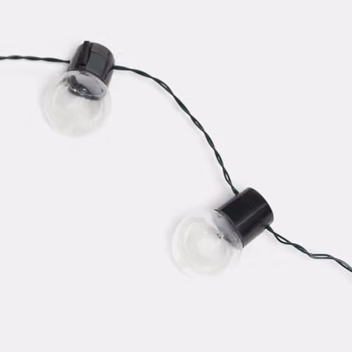 OHS Solar LED String Lights with 20 Warm White Bulbs and Dusk Sensor, Black – 2