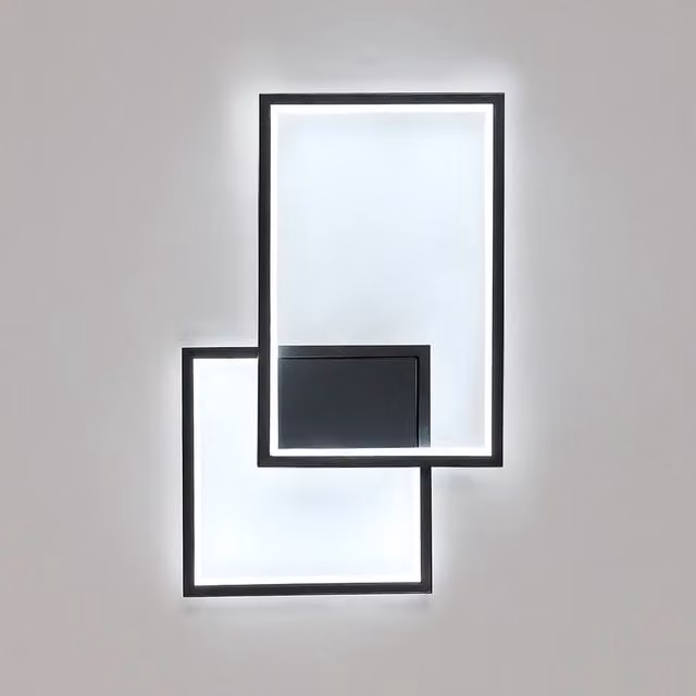 COMELY Modern Square LED Indoor Wall Lights, 34W, Cool White 6500K, Black – 1
