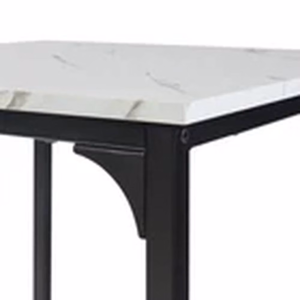 Kelvenix 3 Piece Modern Pub Dining Set with 2 Soft Stools in Black – 3