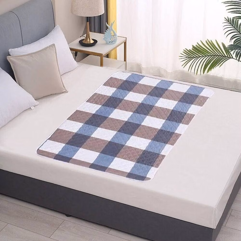NESTLUNE 2-Piece Reusable Waterproof Incontinence Bed Pads, Multicolour Checked, W: 90 cm x D: 190 cm – 4