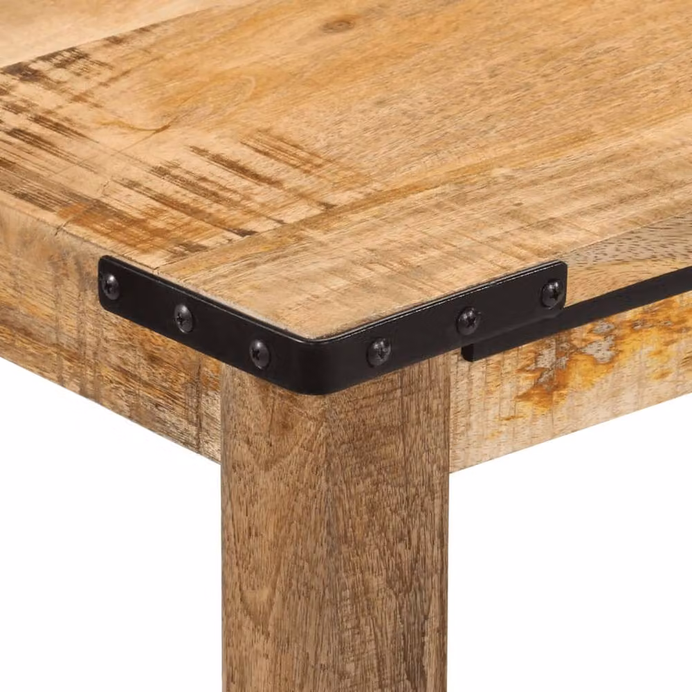 Berkfield Home Brown Solid Mango Wood Rectangular Dining Table W/D/H: 110 x 55 x 75 cm – 3