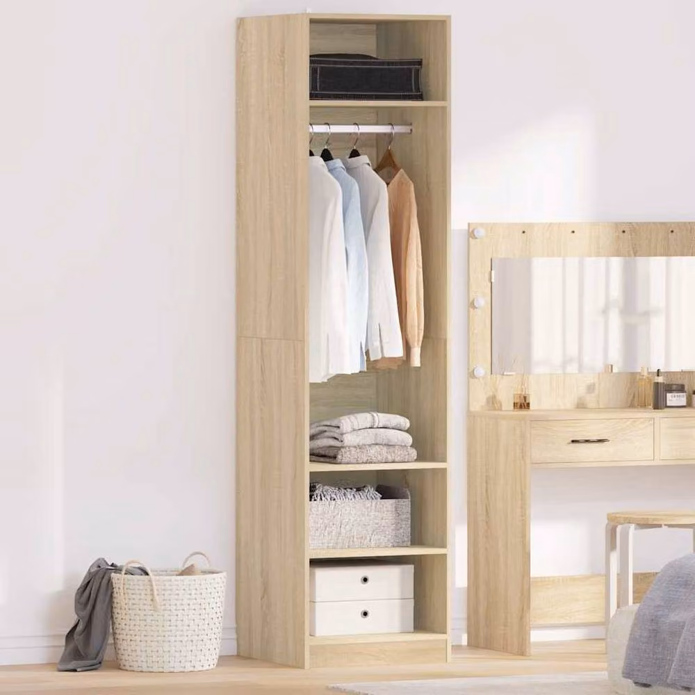 Berkfield Home Sonoma Oak Wardrobe in Brown, W/D/H: 50 x 50 x 200 cm – 2