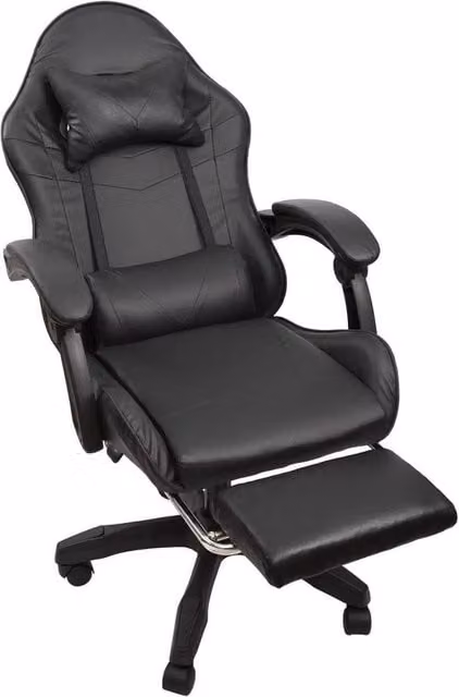 KORVIXA Black Modern Gaming Chair with 360 Degree Swivel and Armrests – 1