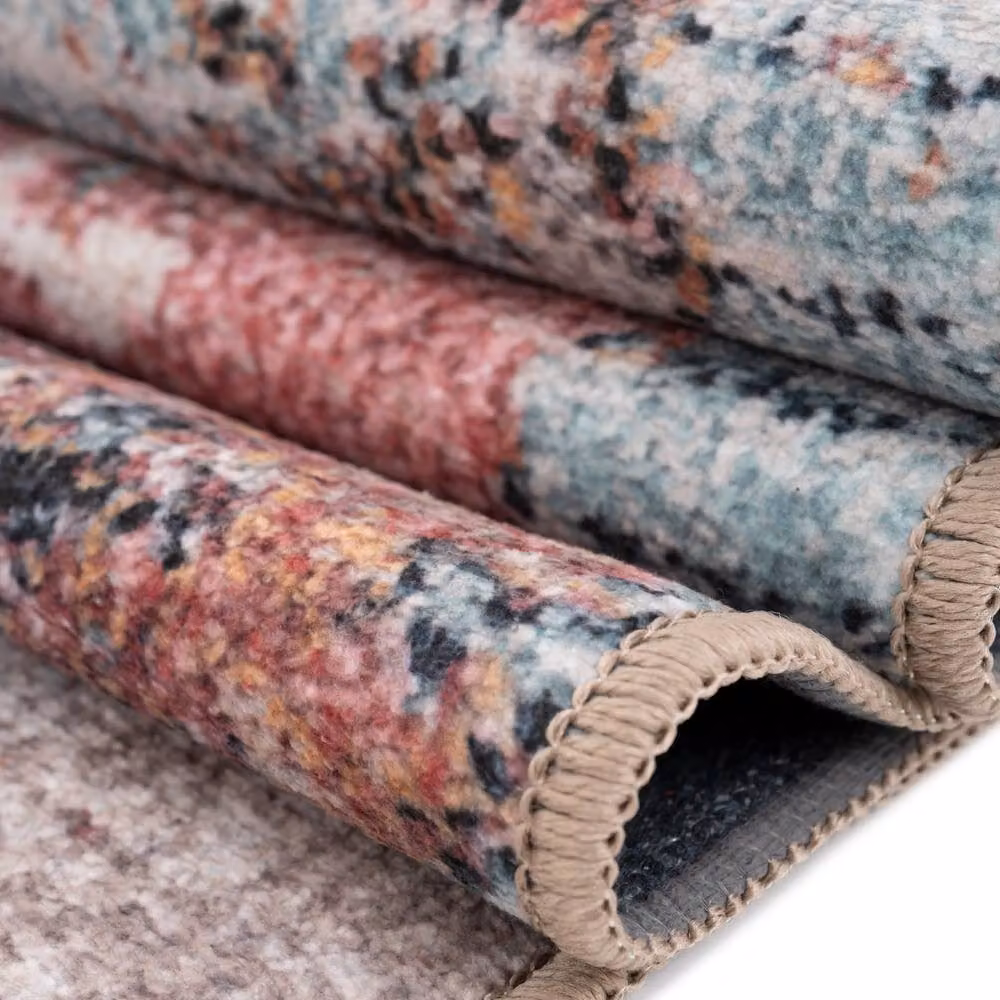 Kukoon Blush Pink and Cream Floral Washable Living Room Rug, W/D/H: 240 x 330 cm – 7