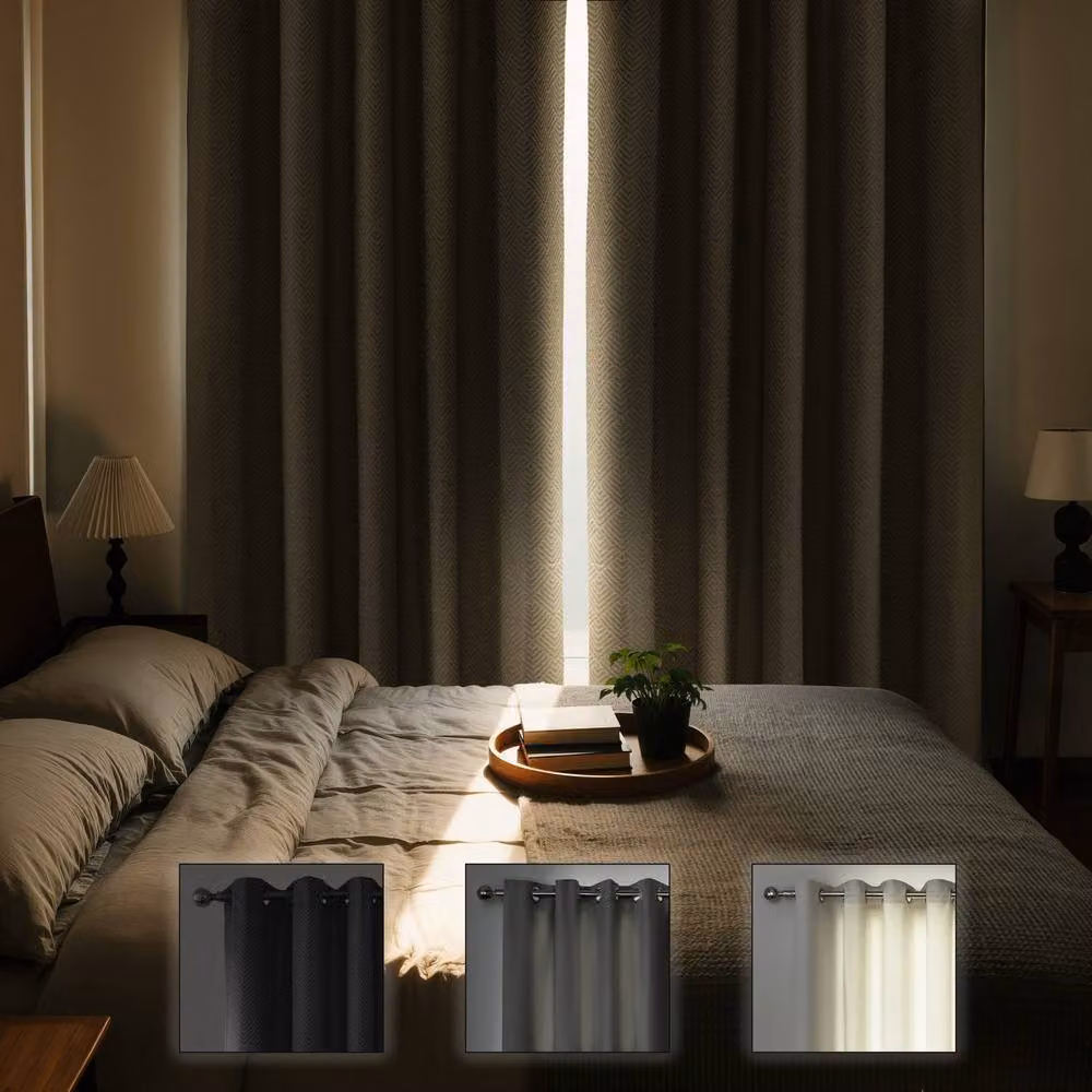 New Edge Blinds Amaranth Geometric Eyelet Curtains in White, Width: 168 cm, Drop: 229 cm – 2