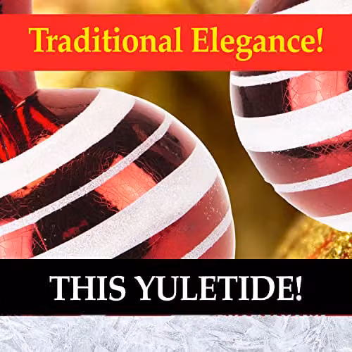 VFM e-Store Red and White Striped Glass Baubles, 3 Pack, Diameter: 14 cm – 8