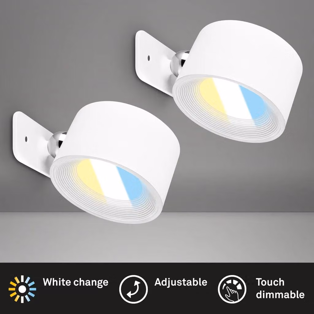 Briloner Rechargeable LED Wall Light White Dimmable Adjustable Reading Lamp with Magnetic Mount and Touch Control – 2