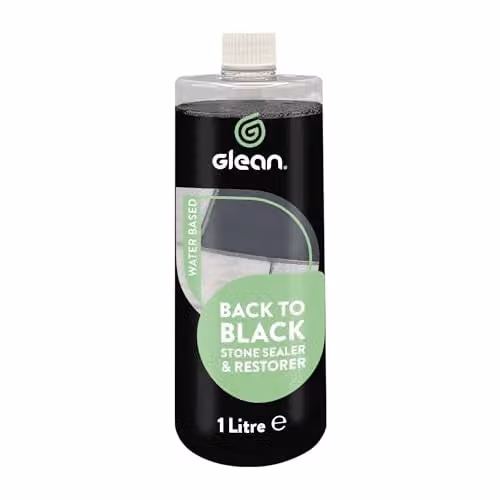 GLEAN Black Stone Restorer and Sealer, 1 Litre, Waterproof Impregnating Sealant for Black Limestone, Slate, Marble and Concrete – 1